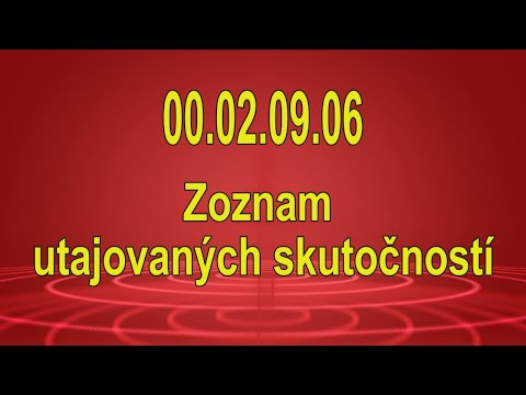 00 02 09 06   Zoznam utajovaných skutočností