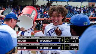 Florida survives Rider with walk-off homer in NCAA baseball regional opener