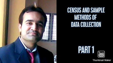Census and sampling method of data collection class 11 statistics, Part 1