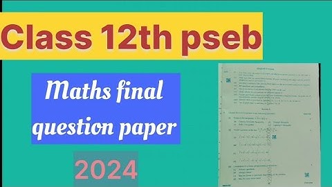 class 12th pseb maths question paper 2024
