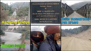 Newly Inaugurated Zungki River Bridge\/\/Kiusam town to Phelongre Village\/\/2024