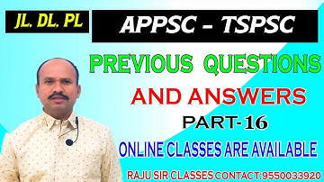 GENERAL STUDIES|PREVIOUS QUESTIONS AND ANSWERS| PART-16TSPSC #tslprb #tspsc