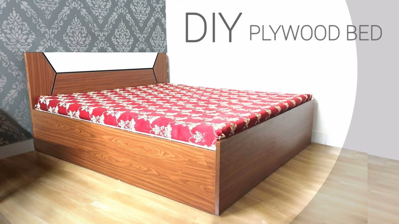 how to make a plywood box bed- at home - YouTube