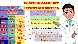 west bengal expected cutoff in neet 2024 ||easy explanation 🔥🔥|| last year 2023 cutoff compression