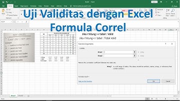 Cara Mudah Menghitung Uji Validitas dengan Excel || Formula Correl