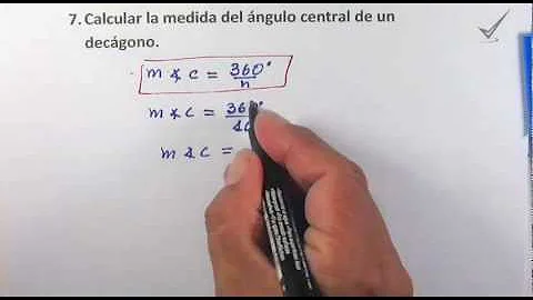 ¿Cuánto mide el ángulo central de un decágono regular?