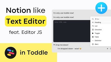 Build a Notion like Text Editor using Editor JS in Nordcraft [Toddle]! NoCode Tutorial!