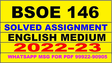 bsoe 146 solved assignment 2022-23 in english | bsoe 146 solved assignment 2022-23 | bsoe 146 2023