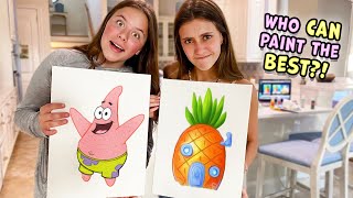 Sister VS Sister Painting Challenge!! (Spongebob edition)