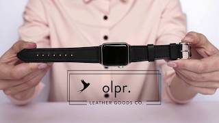 Black Horween Leather Apple Watch Band | Handmade by olpr.