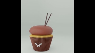 #Cute #book #character #3d #cupcake  #aimation done in #blender
