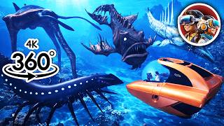 360 Deep Ocean Exploration with an Underwater Ship &amp; Giant Sea Monsters in 4K