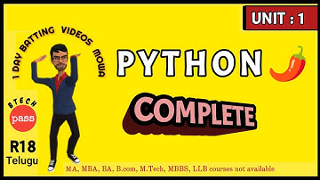 Python unit 1 || btech 2nd year || complete Explanation || JNTUH R18