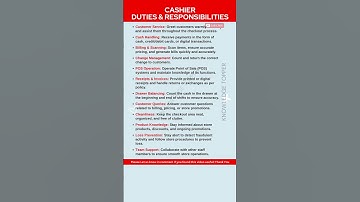 Cashier Responsibilities and Duties | Cashier Job Responsibilities | Cashier Job Training