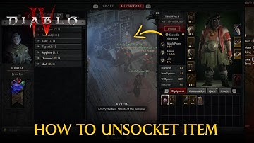 Diablo 4: Where To Unsocket Gem From An Item - Unsocket Location