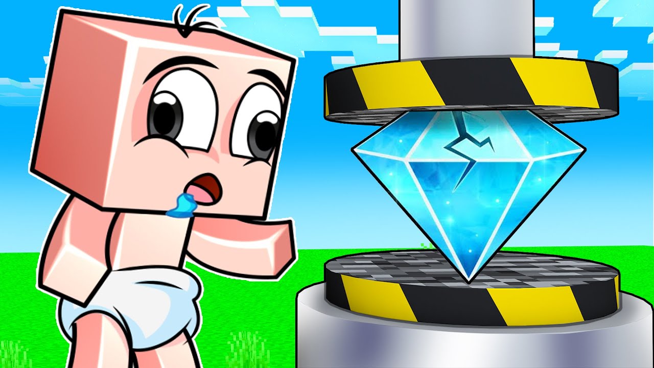 ¡Minecraft PERO puedo APLASTAR OBJETOS! 😱💥 MINECRAFT PERO BEBE NOOB