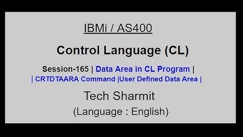 Data Area in cl program  | CRTDTAARA command in cl Program | How to create user defined data area |