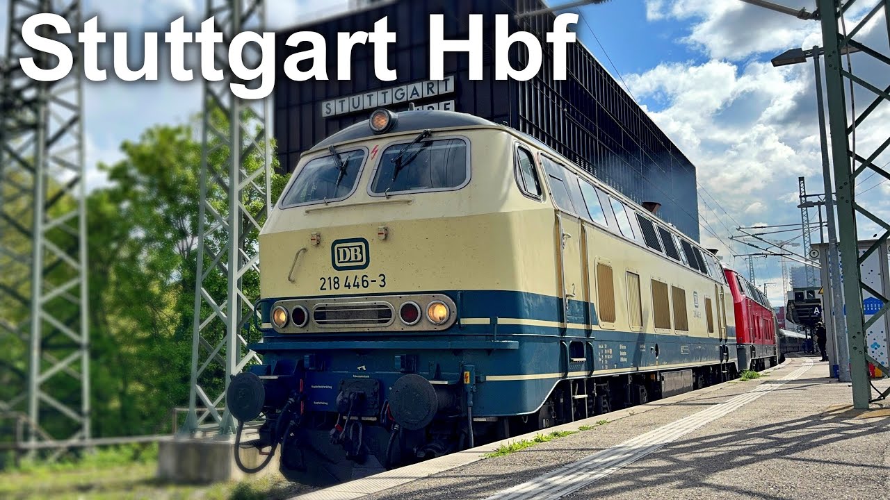 Züge in Stuttgart Hbf | mit Br. 218 InterCity nach Oberstdorf