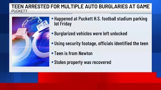 Juvenile arrested after multiple car burglaries at high school parking lot