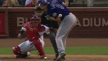 COL@STL: Trainer checks on LeMahieu after he gets hit