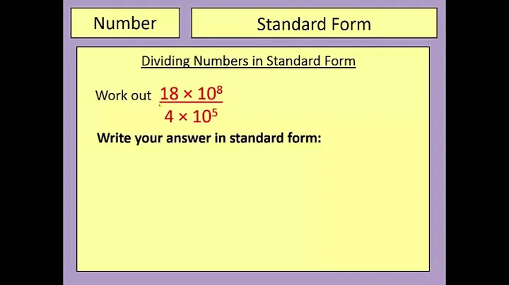 Standard Form Part 2