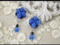 PandaHall Jewelry Making Tutorial Video--Bead Earrings with Blue Cat Eye Glass Beads and Crystals