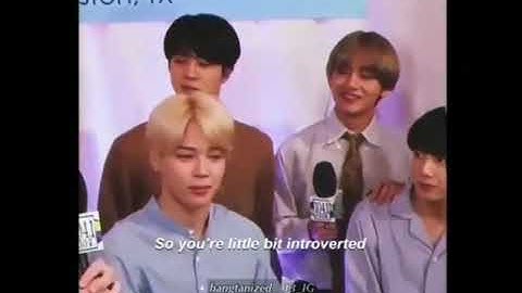 Interviewer to jimin: so you are introvert☺..namjoon be like :ok little bit but not on the stage😅🤣