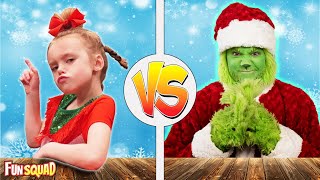 Girl vs Grinch! Who Will Win To Save Christmas? Fun Squad