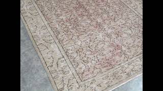 Canoz - Beige Turkish Vintage Area Rug (5x8)