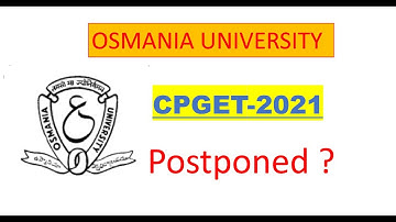 OSMANIA UNIVERSITY UPDATE || 20 SEP 2021|| CPGET 2021 POSTPONED || pinpharma