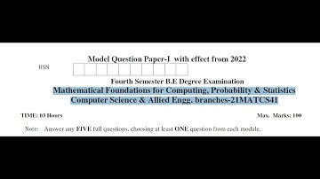 21MATCS41 SOLVED VTU MODEL QUESTION PAPER SET-1 | COMPLETE SOLUTION of Question Number 3 | Module 2