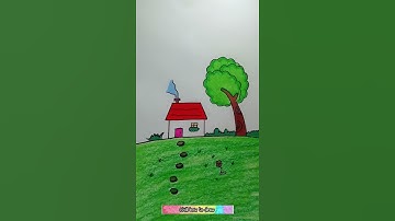 How to draw simple house and tree  #drawing #draw #painting I Chill how to draw