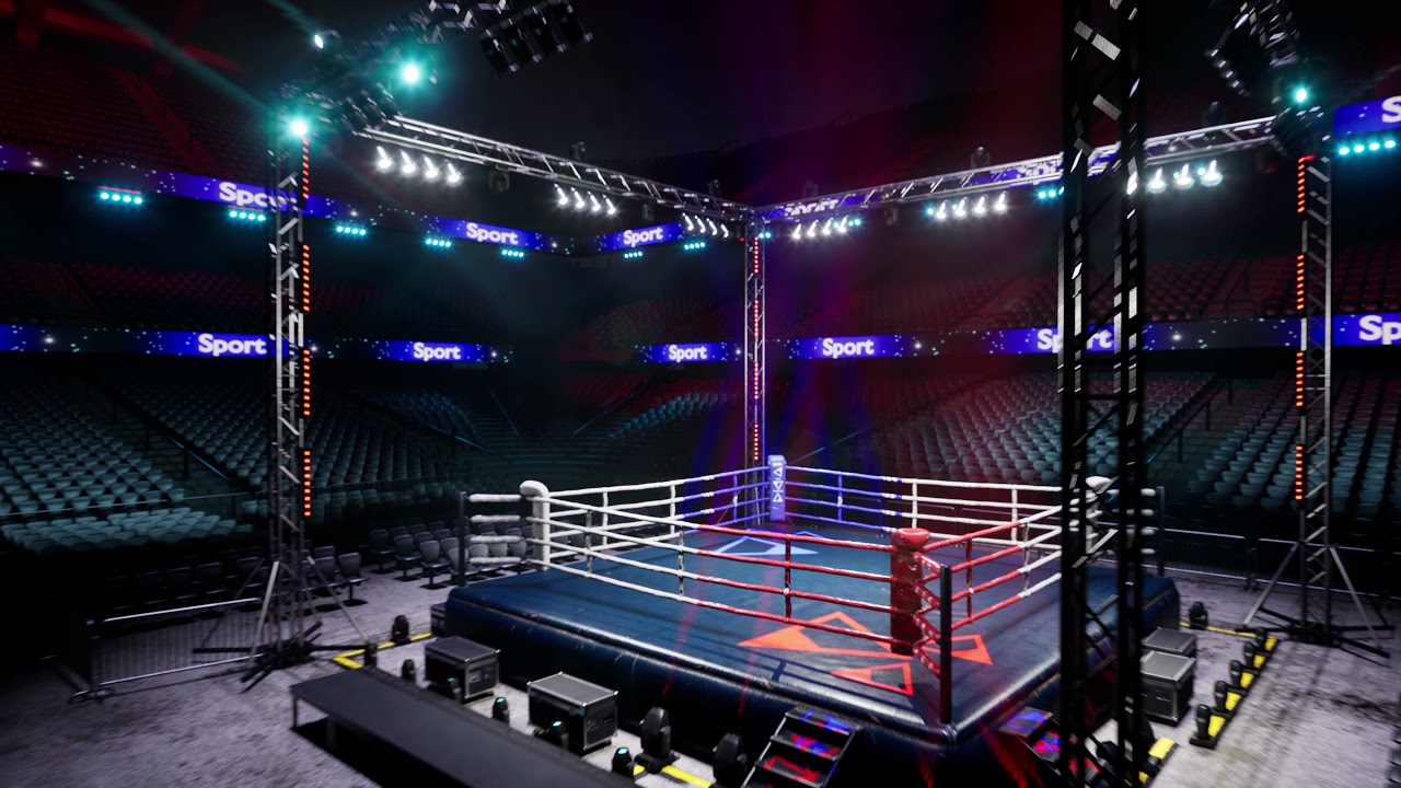 Dark and empty boxing ring