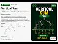 Vertical Sum | GFG POTD Solution | Amazon Asked Tree Problem