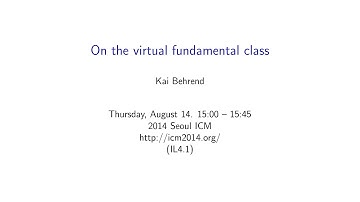 ICM2014 VideoSeries IL4.1: Kai Behrend on Aug14Thu