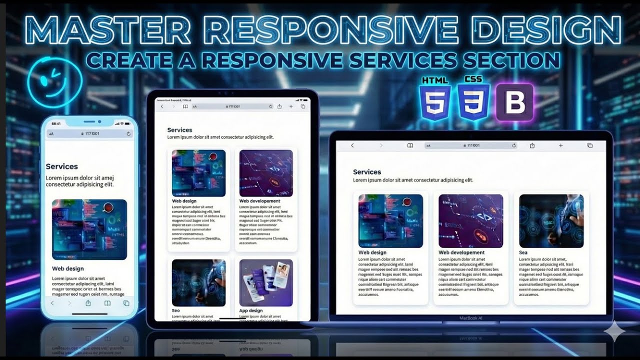 Create a Responsive Services Section Using Bootstrap | HTML & CSS - YouTube
