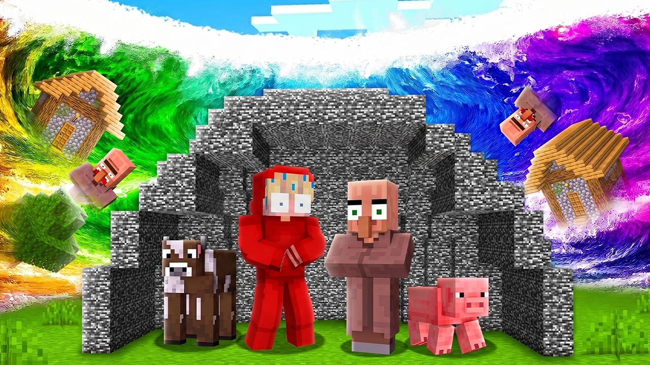 Bygger Bunker För Att Överleva Regnbågs Katastrof i Minecraft..