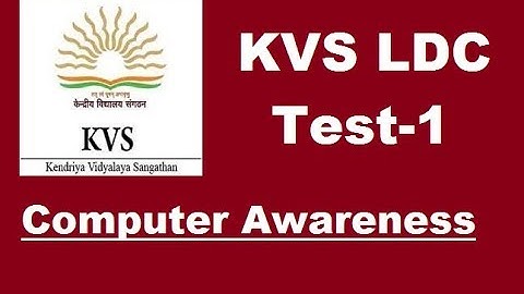 KVS LDC TEST SERIES | TEST-1 | Computer Awareness