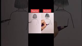 Teacher vs Student drawing challenge #drawing #art #6 Resimi