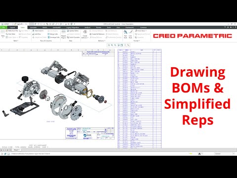 Creo Parametric - Drawing BOMs and Simplified Reps