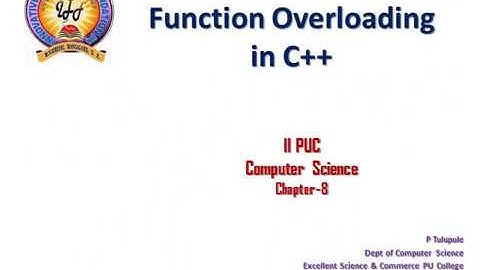 IIPUC Computer Science - Function Overloading in C++