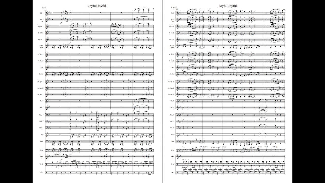 Joyful Joyful (Beethoven) - Concert Band, Grade 4 arr: Kjærnes - YouTube Noteservice Band Music
