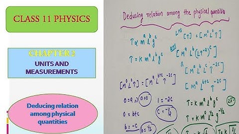 Deducing relation among the physical quantity/CBSE CLASS 11 PHYSICS/ Chapter 2 Units and measurement