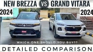 Maruti Suzuki Grand Vitara vs New Brezza 2024 | Grand VItara vs Brezza | Which one should you Buy??
