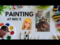 Robin painting venom at neil collects