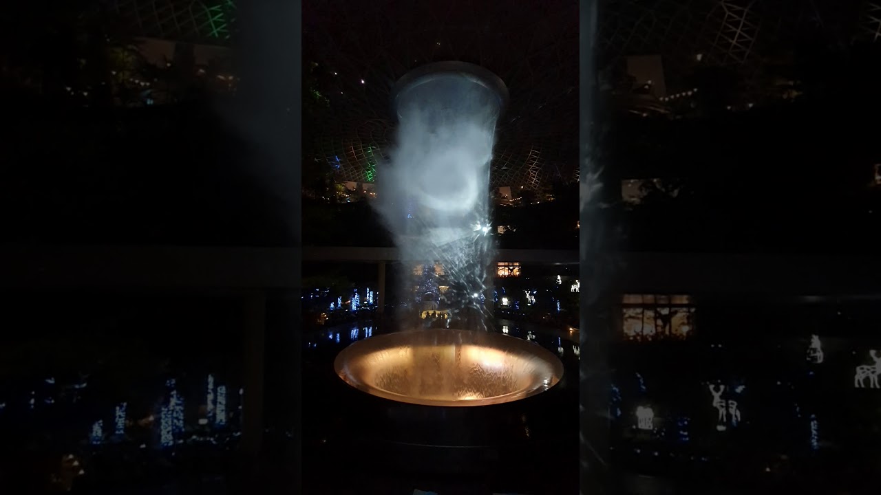 Singapore (Jewel) fountain show. As I believe by JJ Lin YouTube