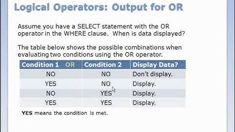 MEC SQL Fundamentals (06 of 13): Using logical operators in an SQL query