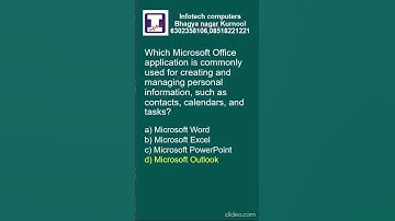 12. MS Office Quiz Infotech Computers Bhagyanagar Kurnool 6302358106, 08518221221 #shortsquiz