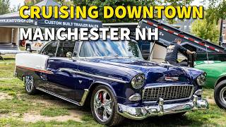 Cruising Downtown Manchester NH in 8K | 700+ Cars! | Part 1