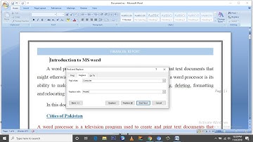 How to Find and Replace Text in MS word | Urdu/ Hindi